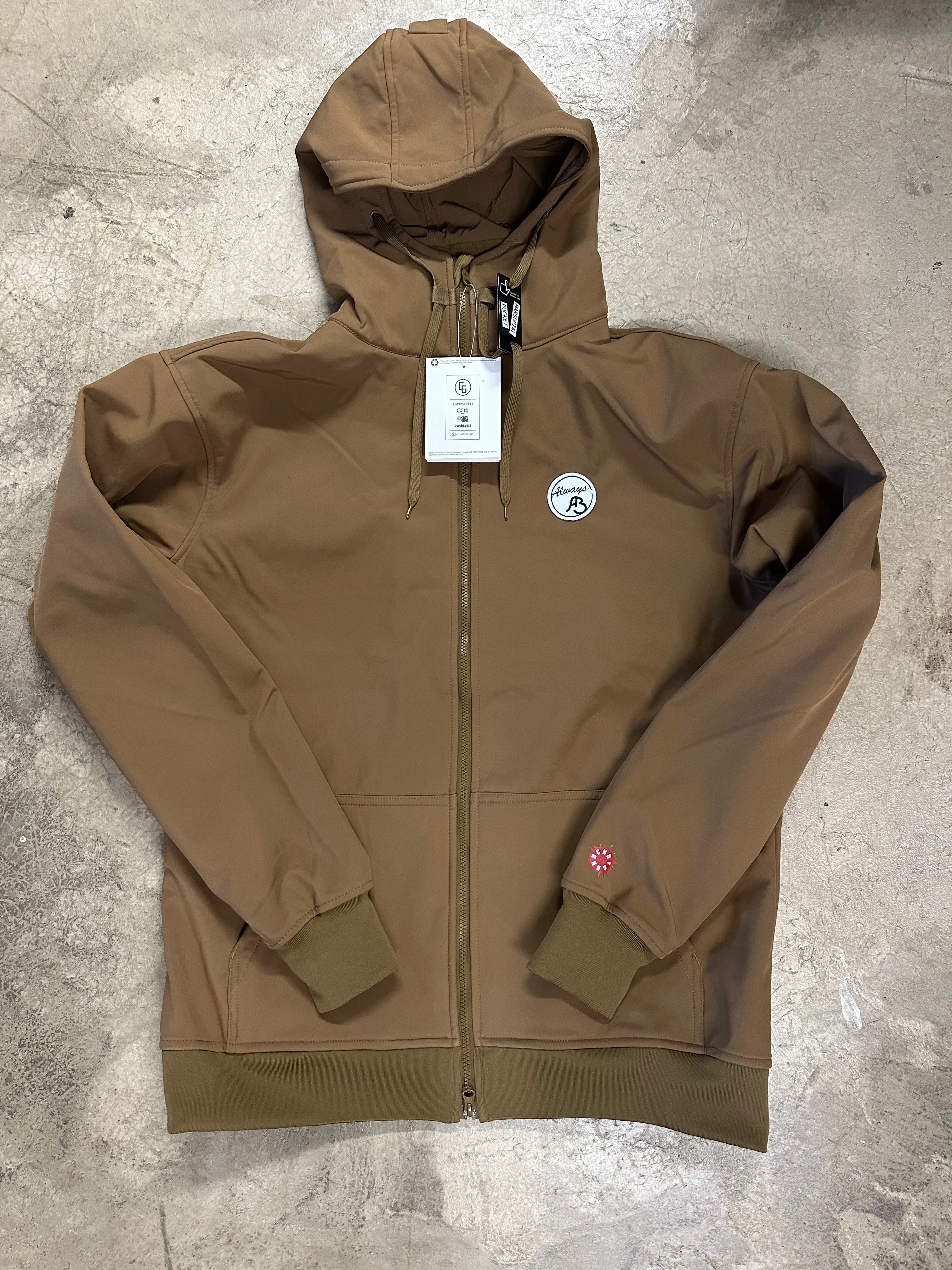 Always Boardshop Tech Zip Hoodie Jacket Coyote Brown