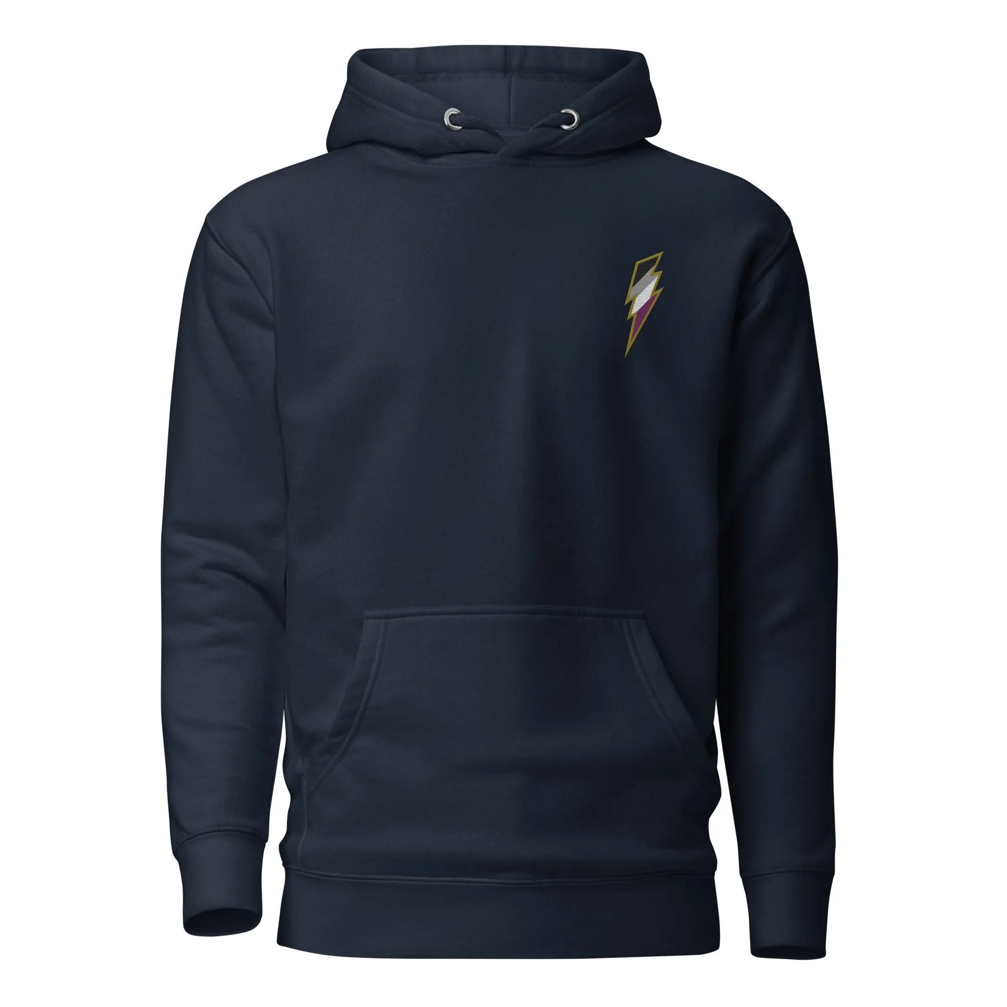 Asexual Pride Lightning Embroidered Hoodie