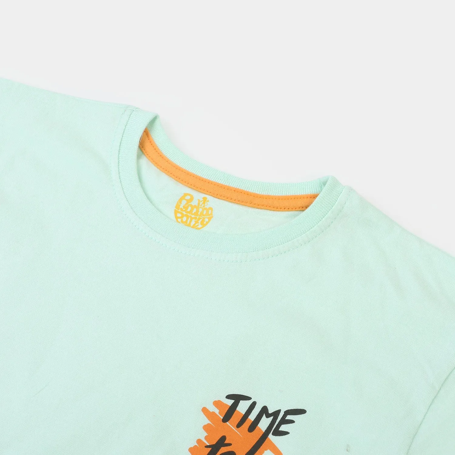 Boys Cotton T-Shirt Surf - Sea Green