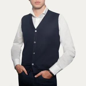 Cashmere & Silk Vest - Navy