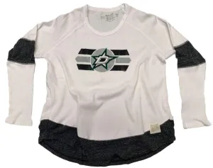 Dallas Stars NHL Retro Brand WOMEN'S White Long Sleeve Thermal T-Shirt