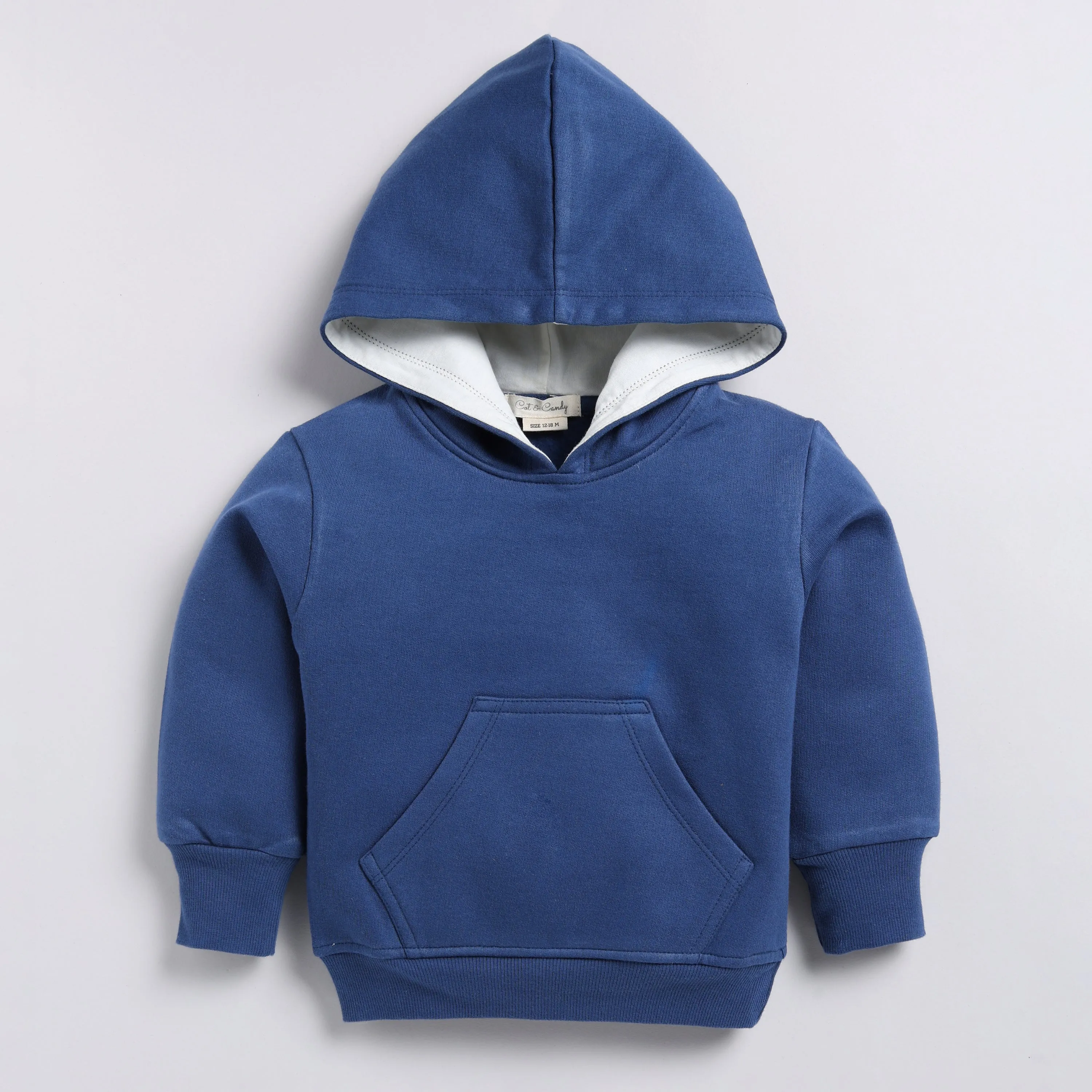 Dark Blue Organic Fleece Over Size Hoodie