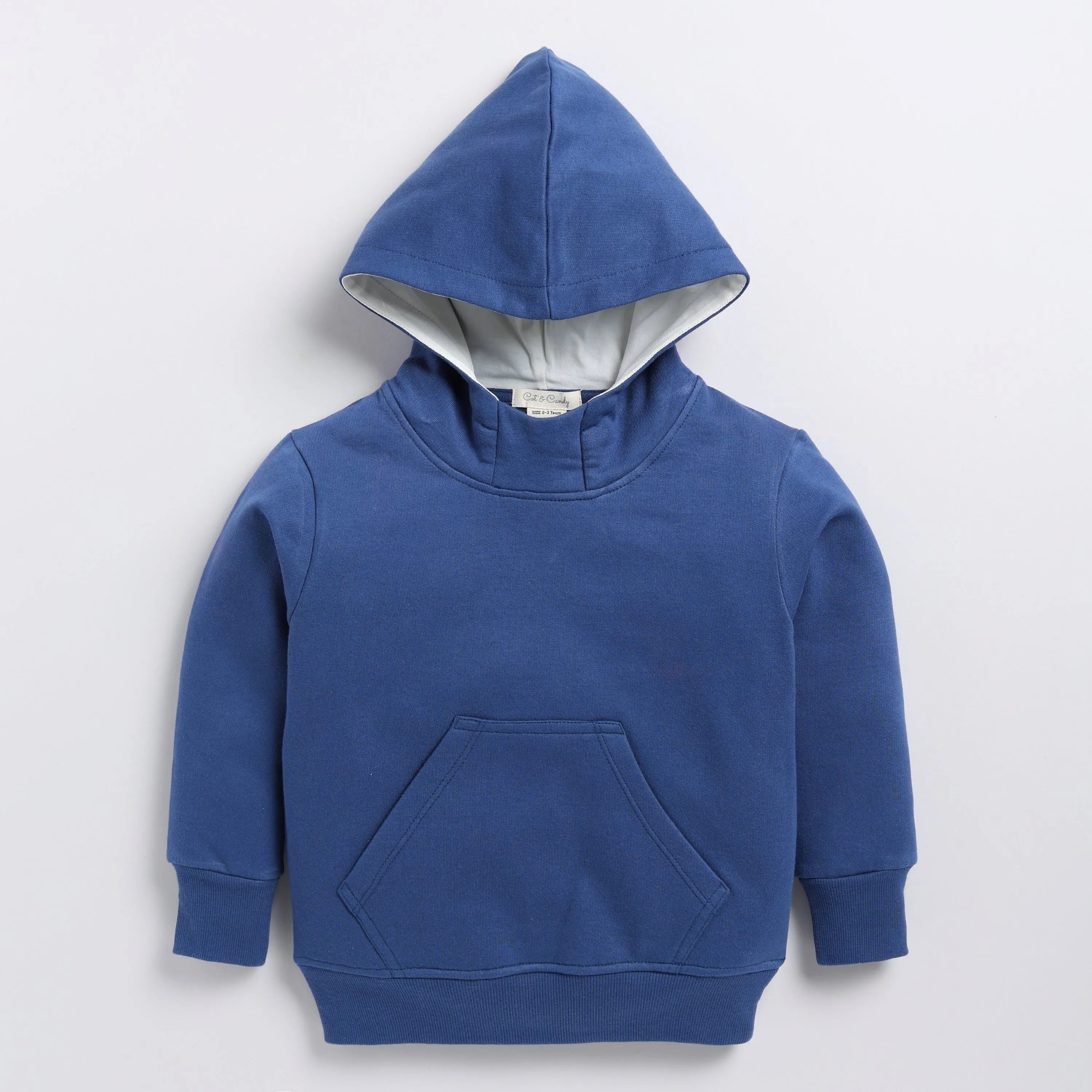 Dark Blue Organic Fleece Over Size Hoodie