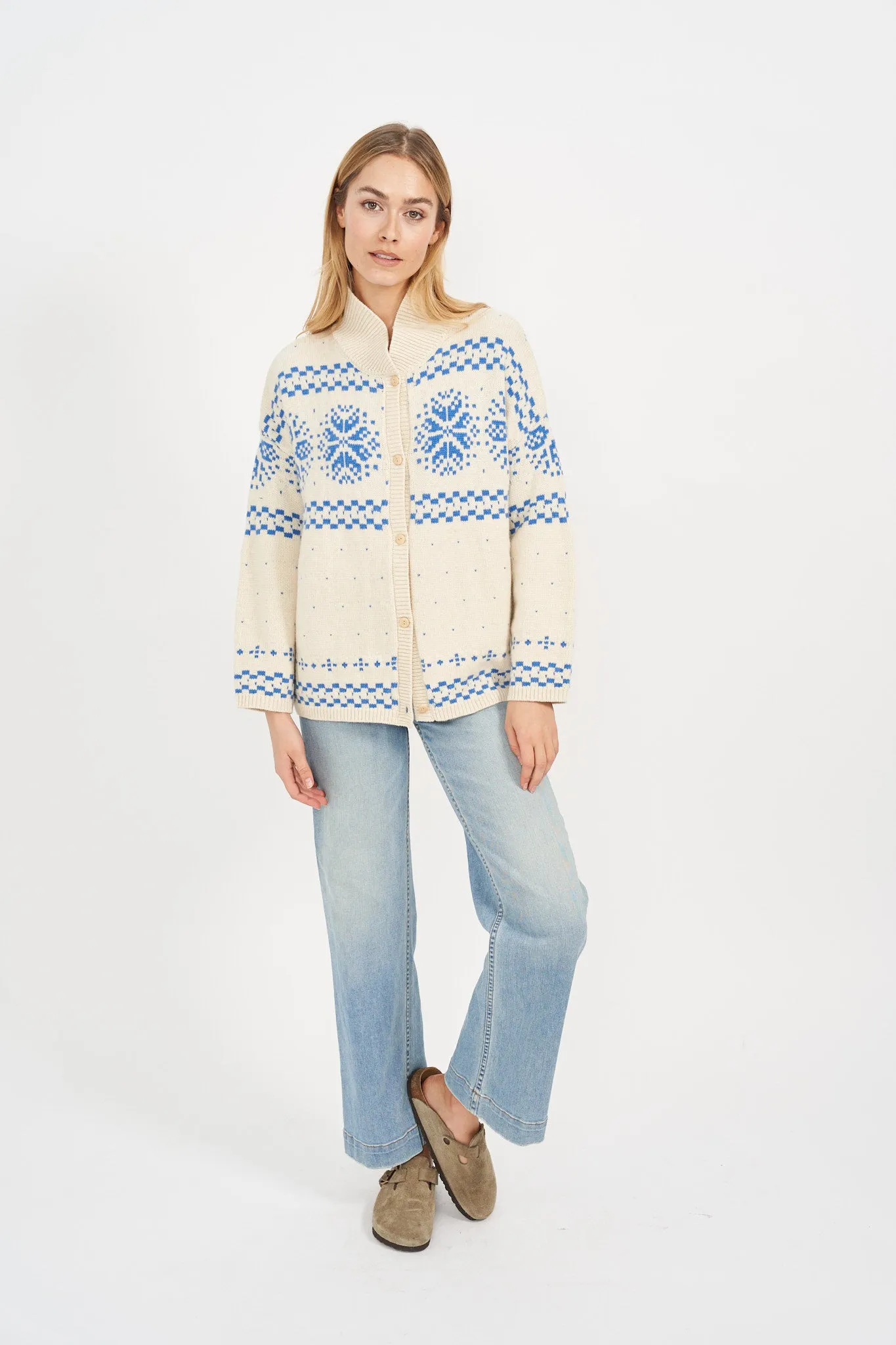 Elin Sweater - Blue/Ivory