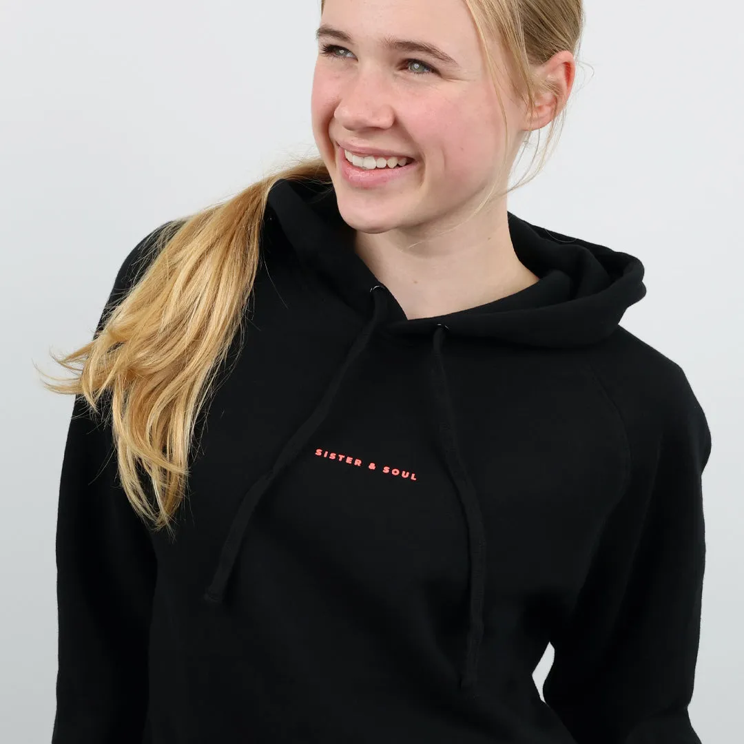 FIERCE FEARLESS FABULOUS HOODIE - Black with Colourful Print