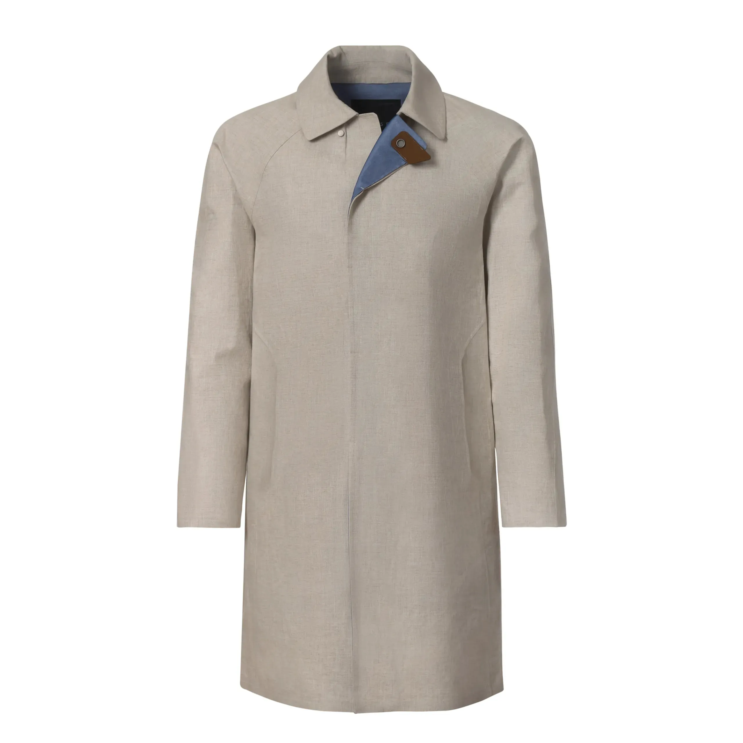 Four-Layer Linen Trench Coat in Light Beige