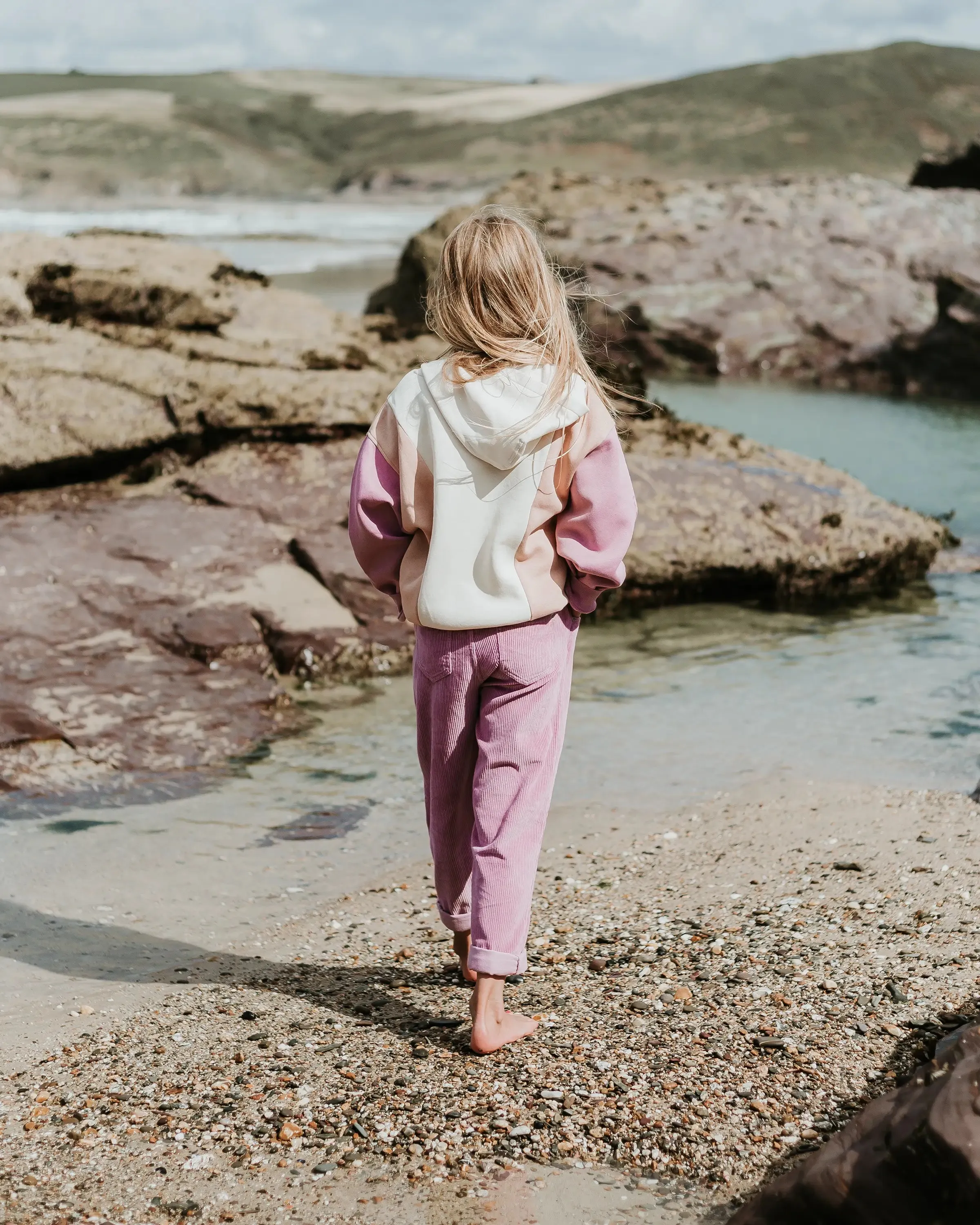 Girls Burnie Hoodie in Parchment