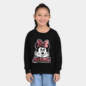 Girls Fleece Sweatshirt Character Shine - BLACK