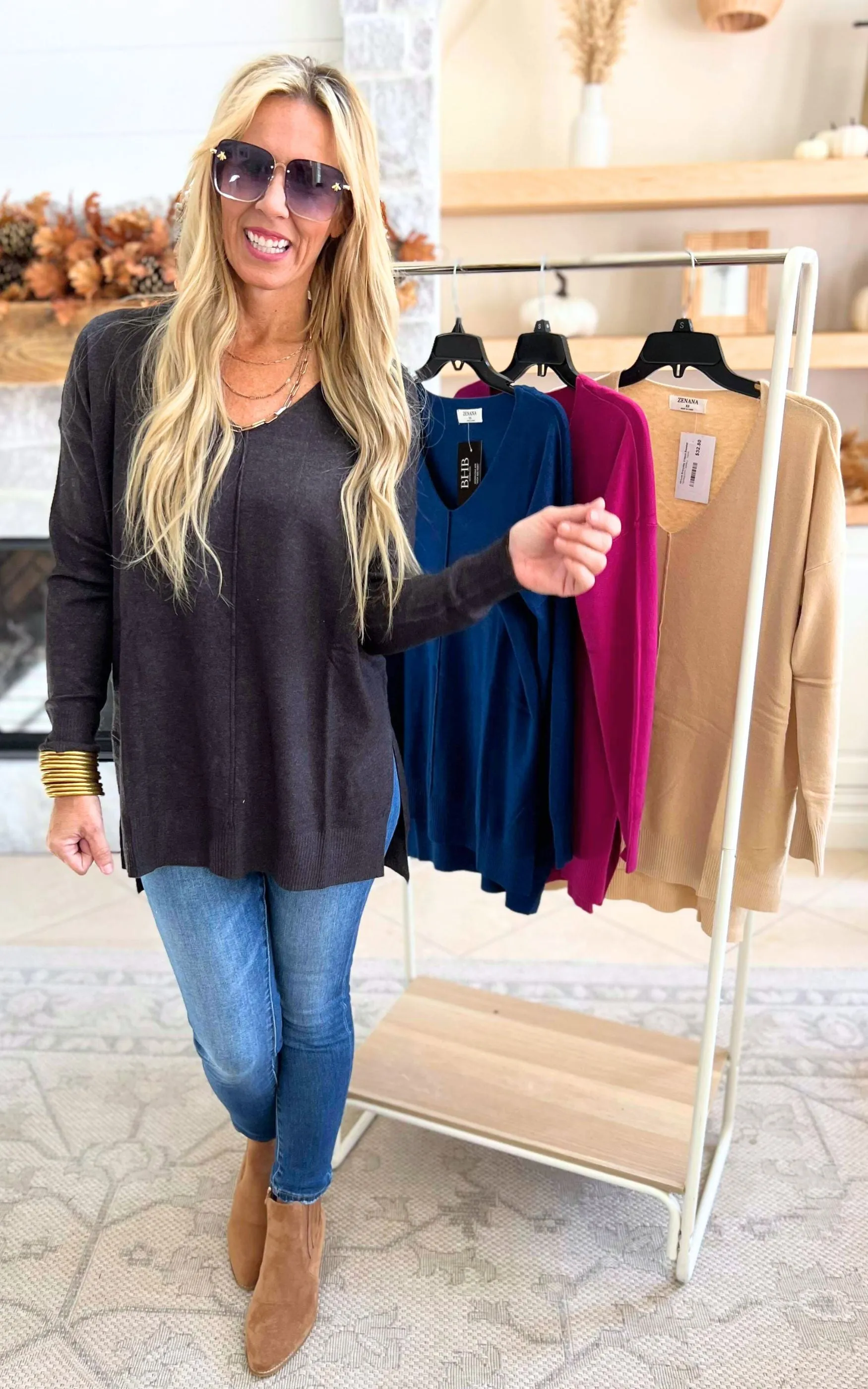 Hi-Low Everyday V-Neck Sweater - Final Sale