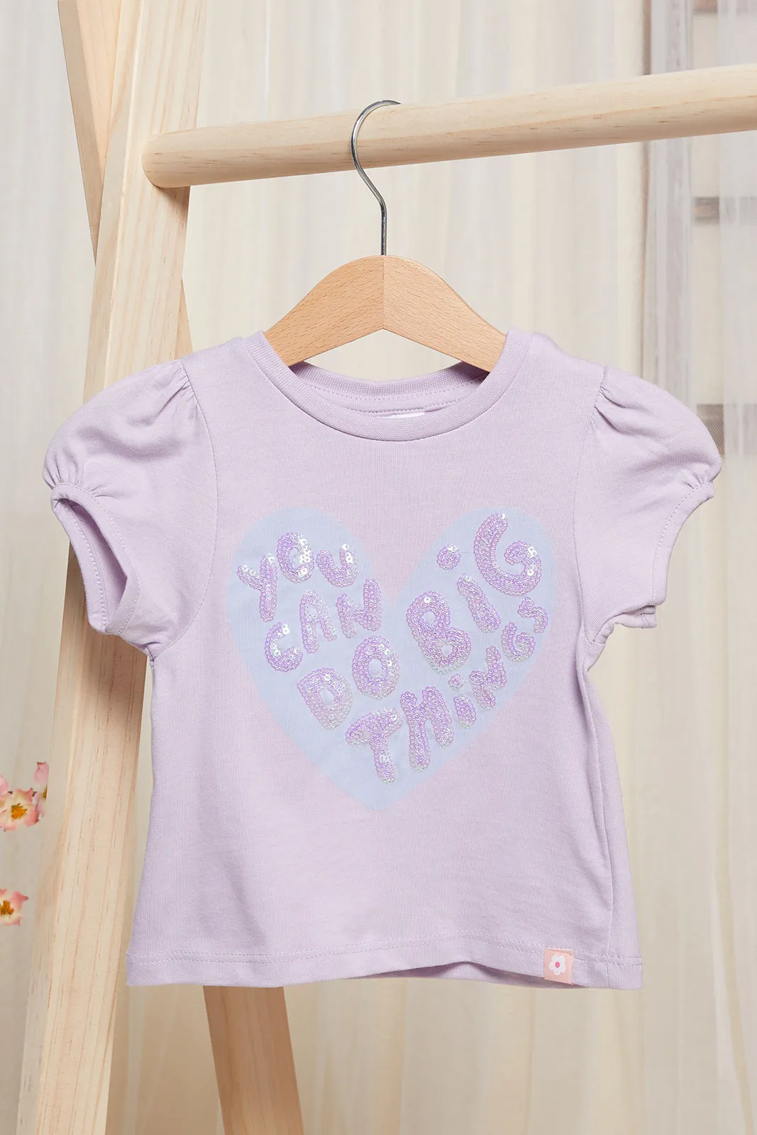 Infant Girls Lilac Embellished Top