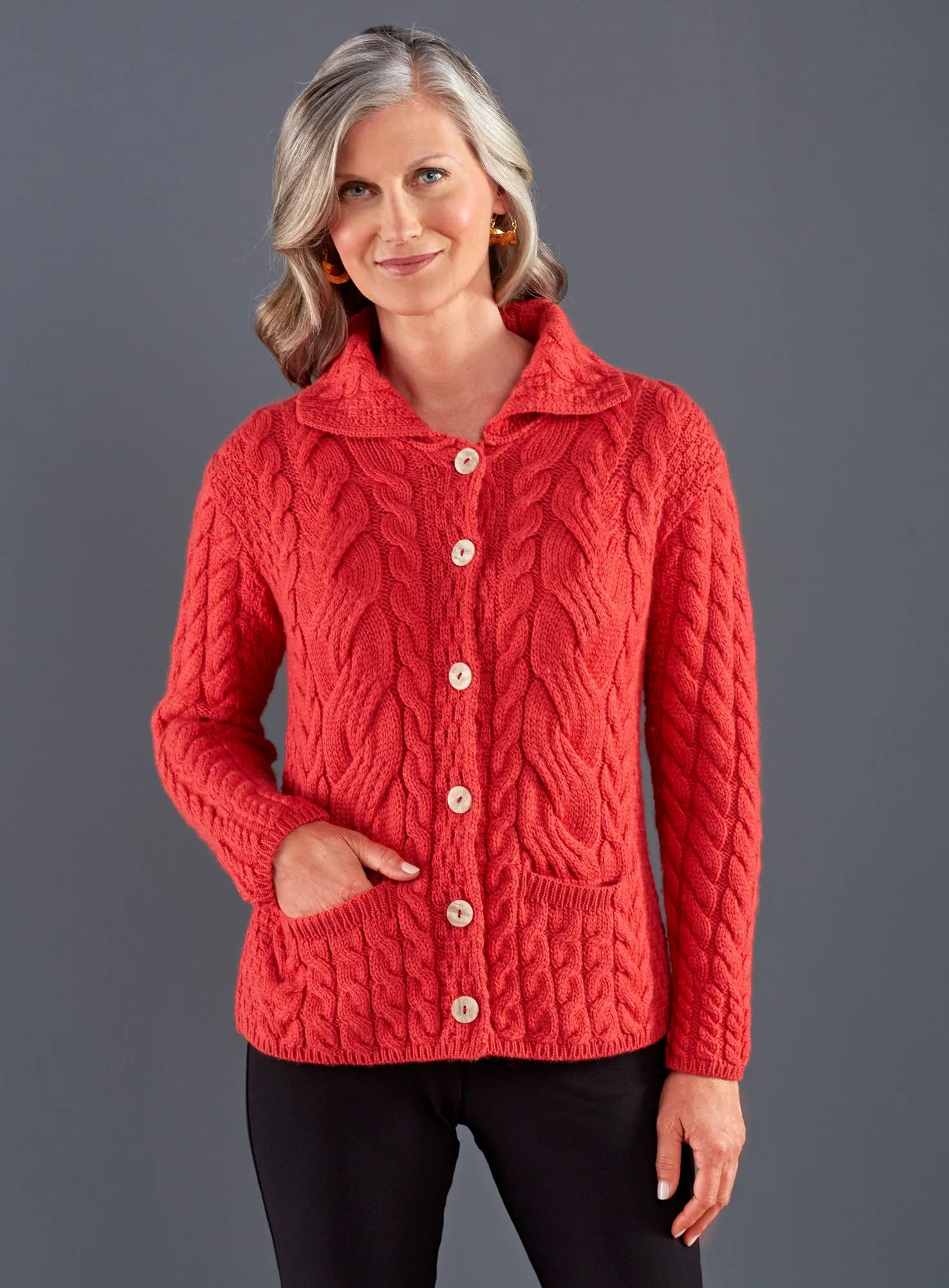 Irish Rose Cable Cardigan FINAL SALE (No Returns)