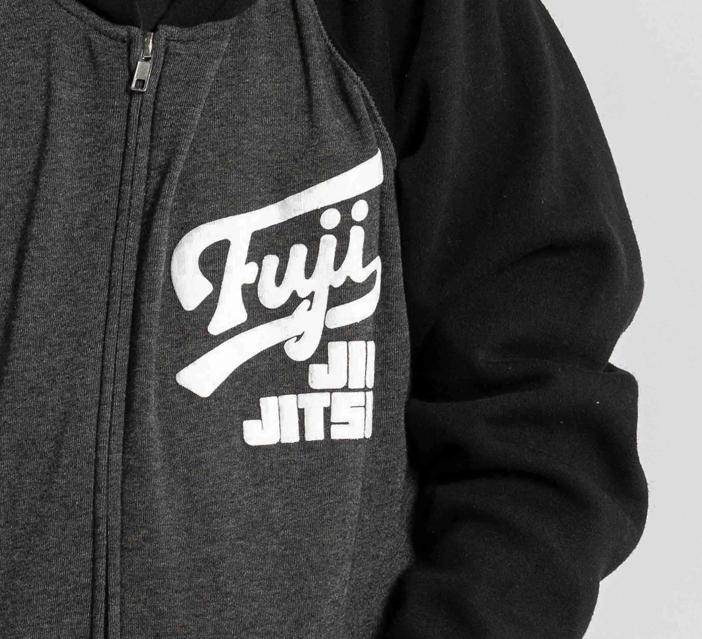 Kids Jiu Jitsu Varsity Zip Hoodie Charcoal