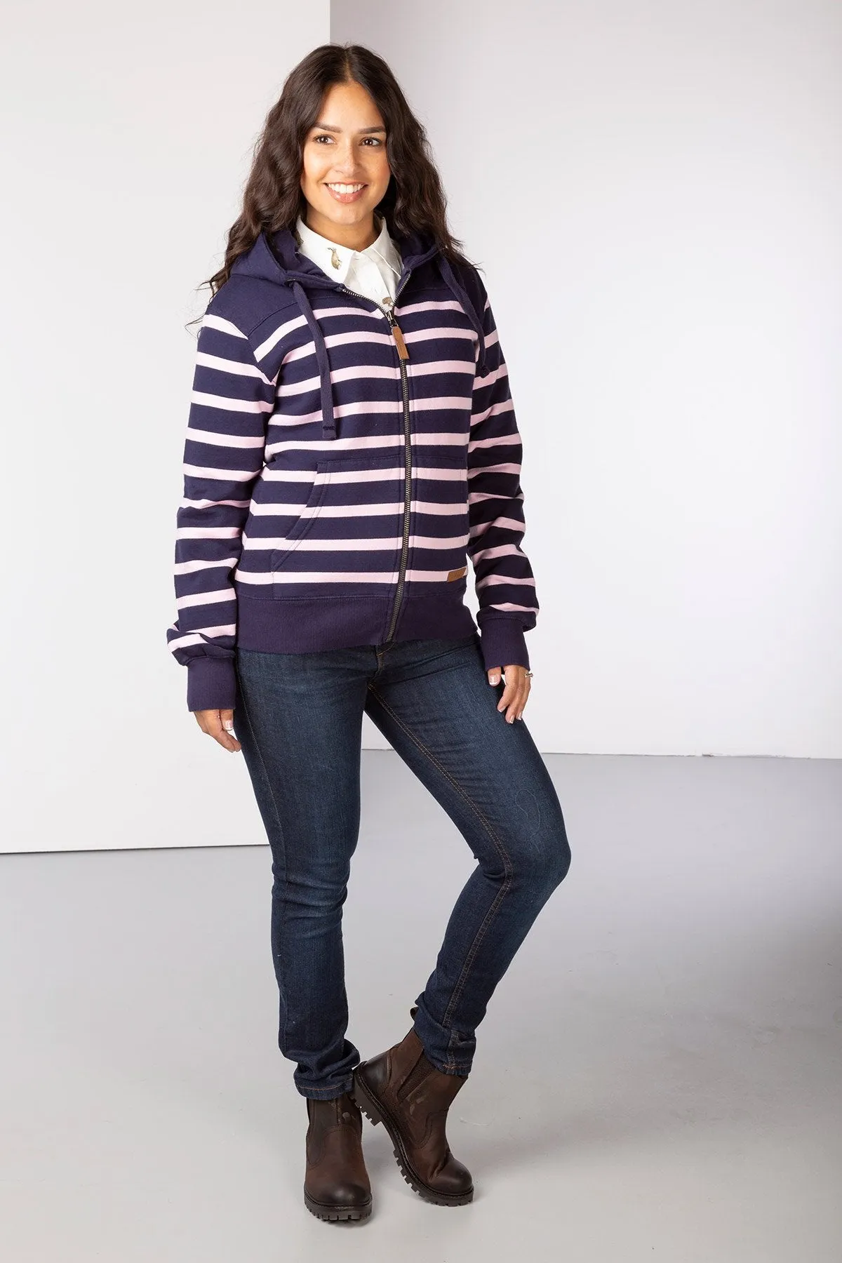 Ladies Lucy Striped Full Zip Hoody