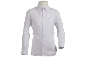 Longsleeve Raised Collar Shirt - White