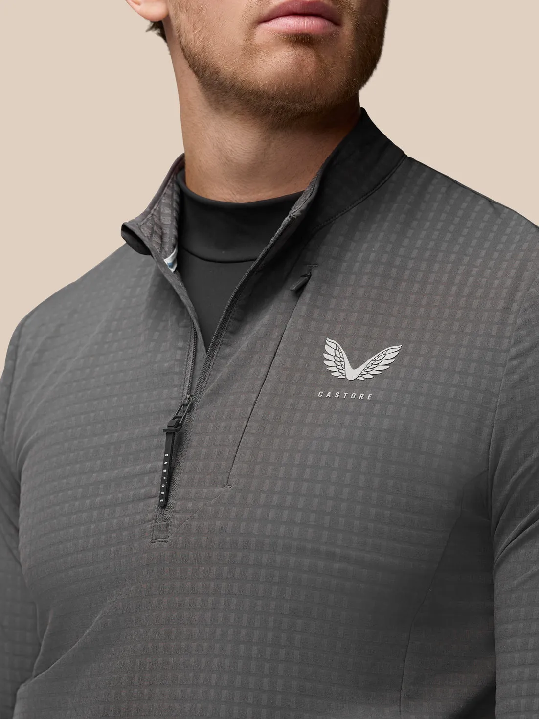 Men's Golf Long Sleeve Flex Tech Half Zip Top - Gunmetal