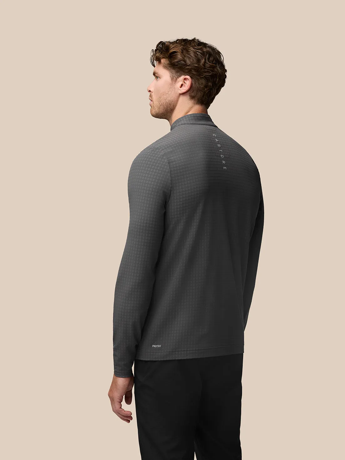 Men's Golf Long Sleeve Flex Tech Half Zip Top - Gunmetal