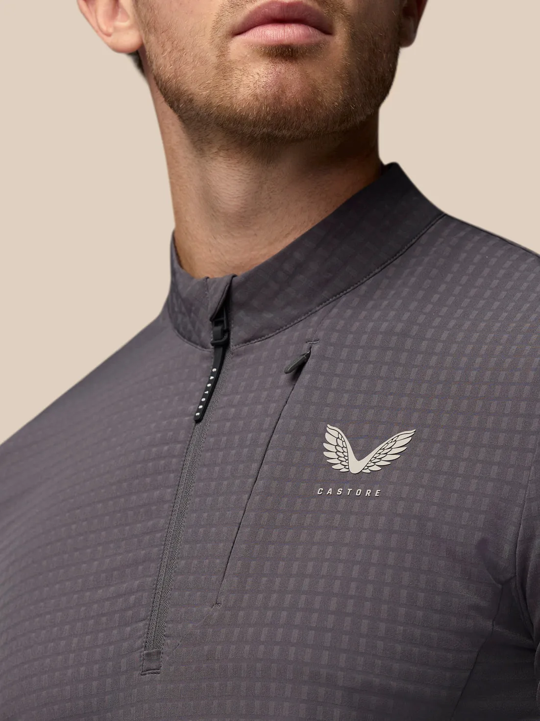 Men's Golf Long Sleeve Flex Tech Half Zip Top - Gunmetal