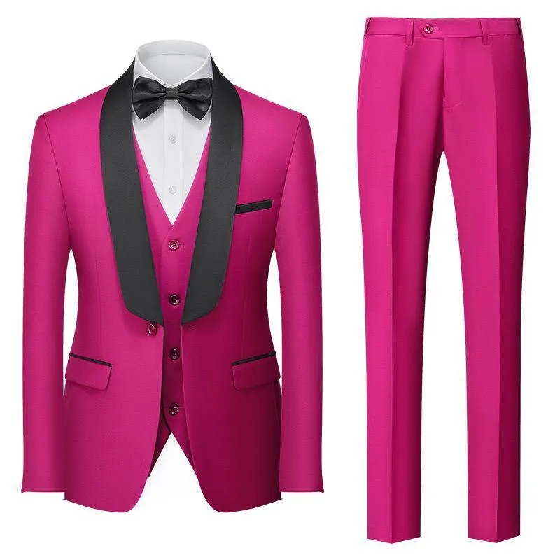 Men's Premium Suit Casual Regular Smart Fit 3 Pieces Prom Tuxedo Shawl Lapel Wedding Party Groomsmen Suits (Blazer   Vest   Pants) | 601