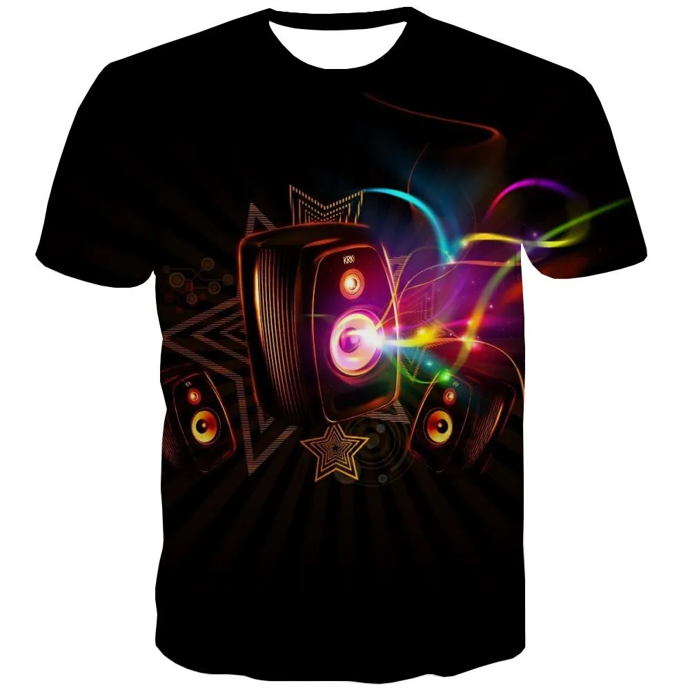 Music T shirts Men Instrument T-shirts Graphic Retro Tshirt Printed Electronic Tshirts Casual