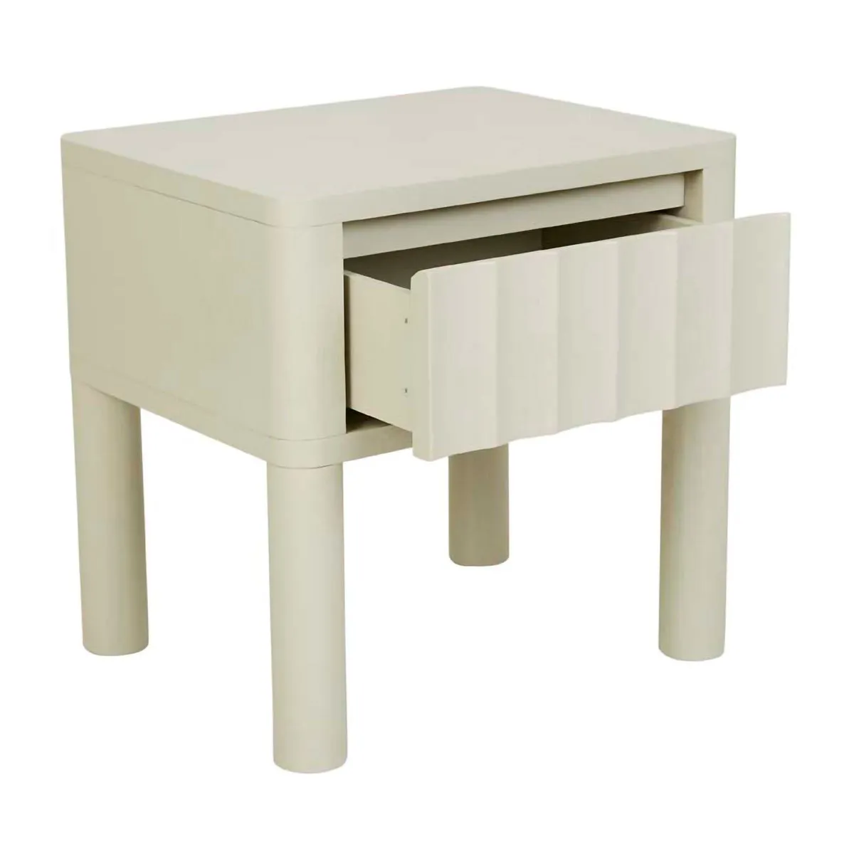 Oliver Fluted 1 Drawer Bedside Table