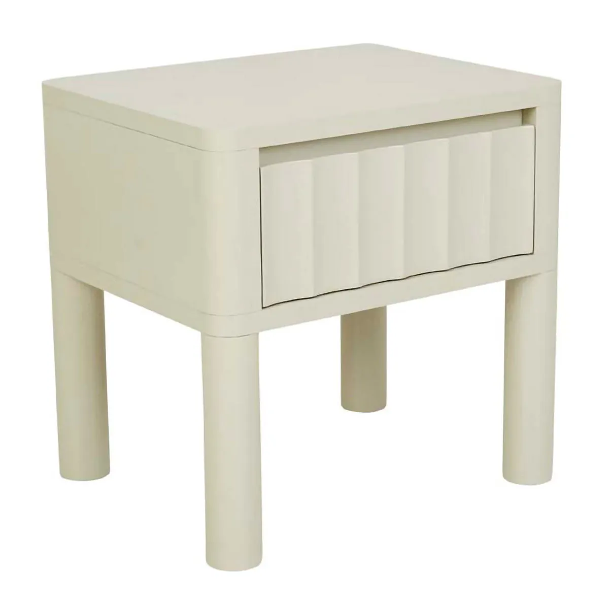 Oliver Fluted 1 Drawer Bedside Table