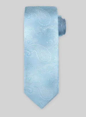 Paisley Light Blue Satin Tie