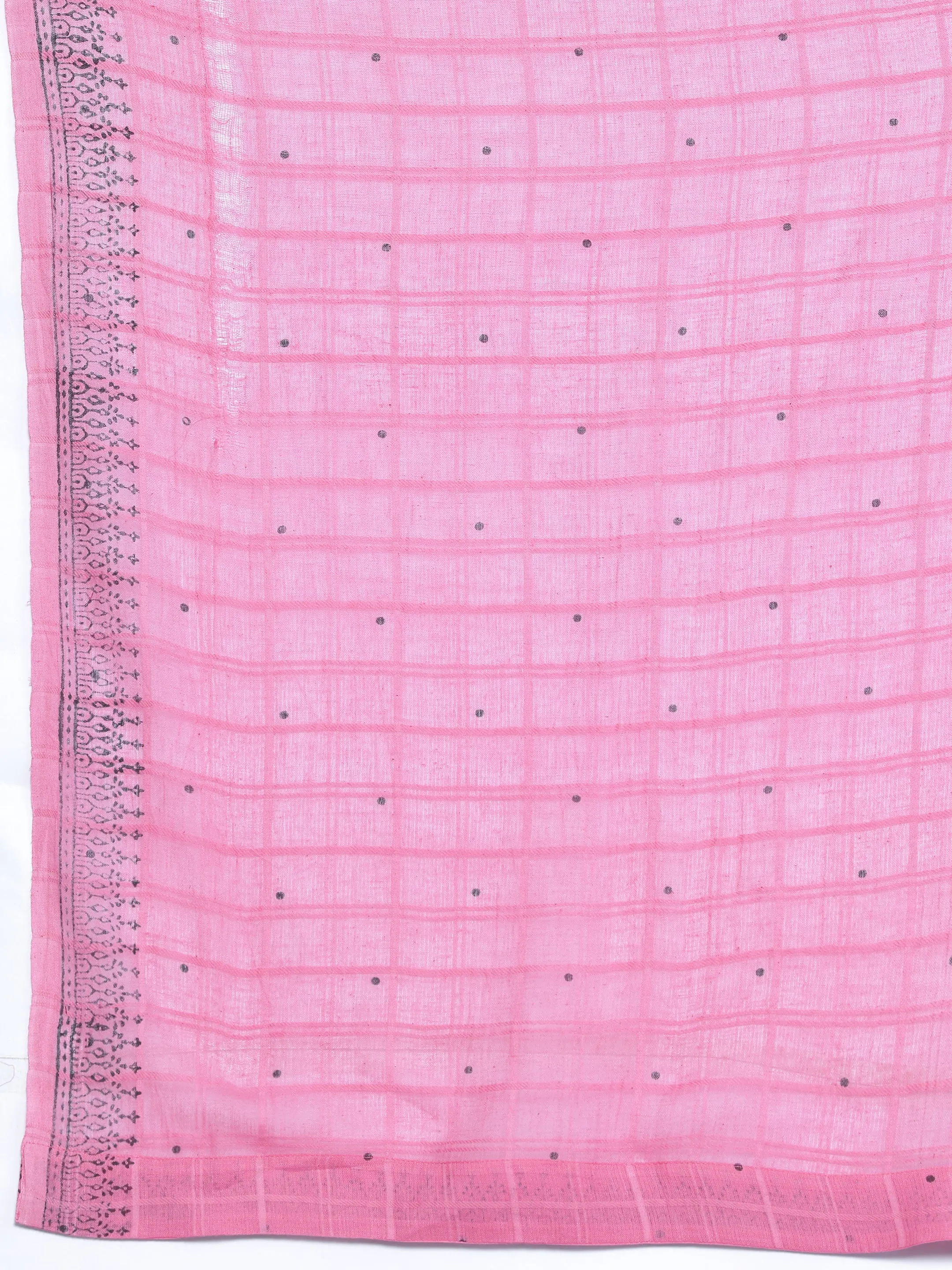 Pink Woven Design Cotton Straight Suit With Dupatta