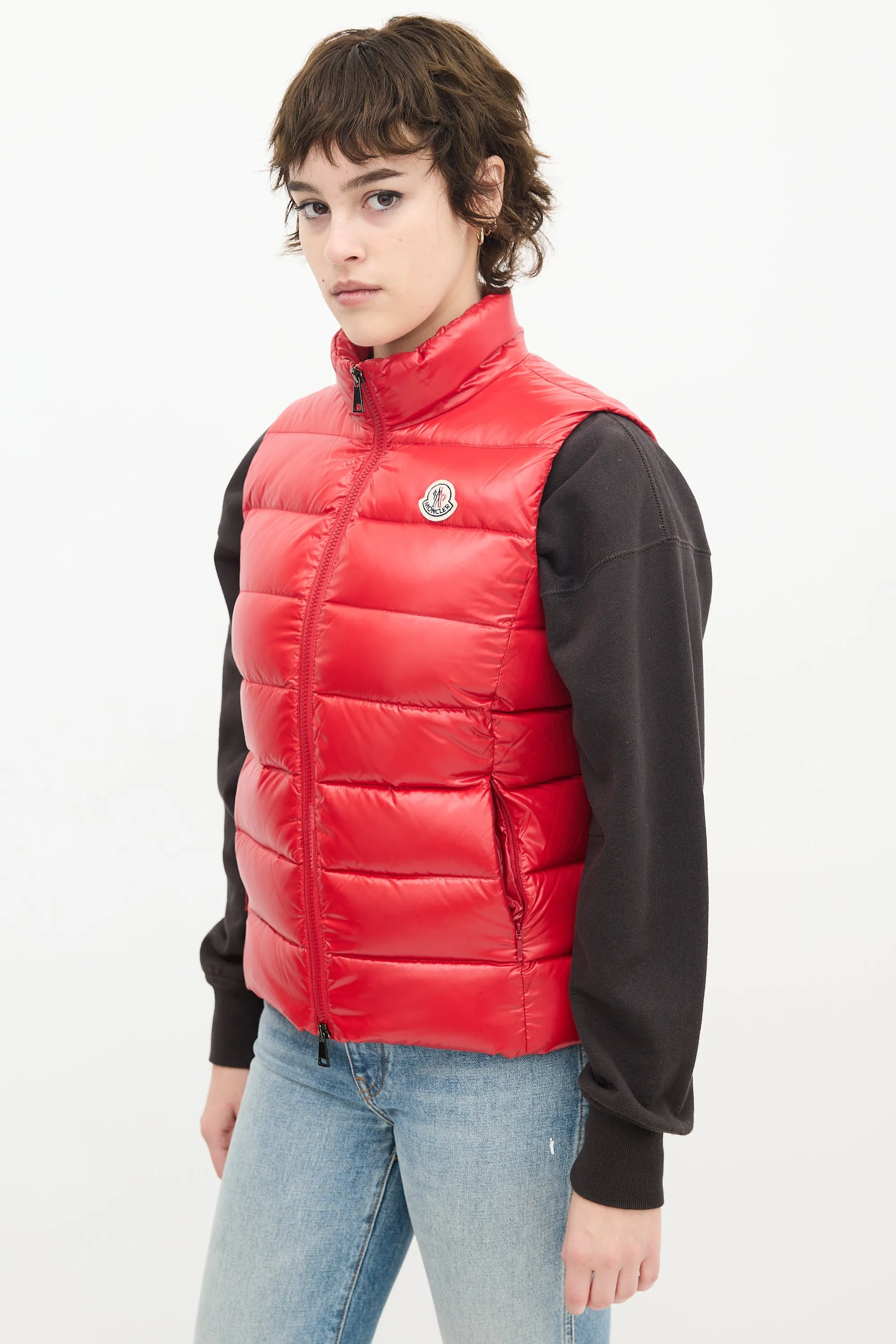 Red Ghany Down Puffer Vest