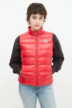 Red Ghany Down Puffer Vest