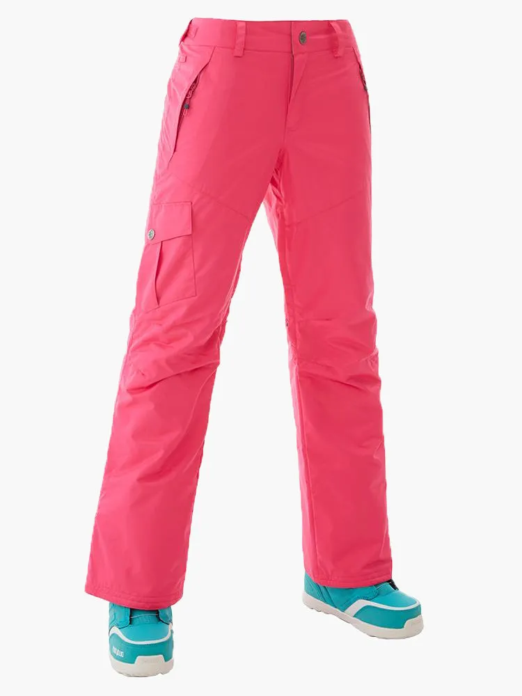 Thermal Warm High Waterproof Windproof Pink Women's Ski Pants/Snow Pants