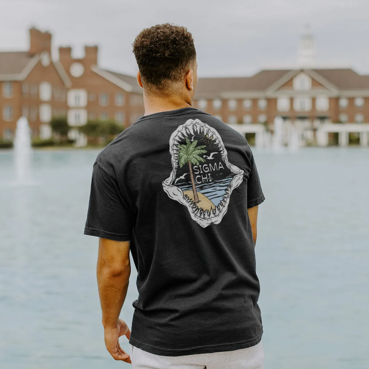 TKE Comfort Colors Shark Bite Black Short Sleeve Pocket Tee