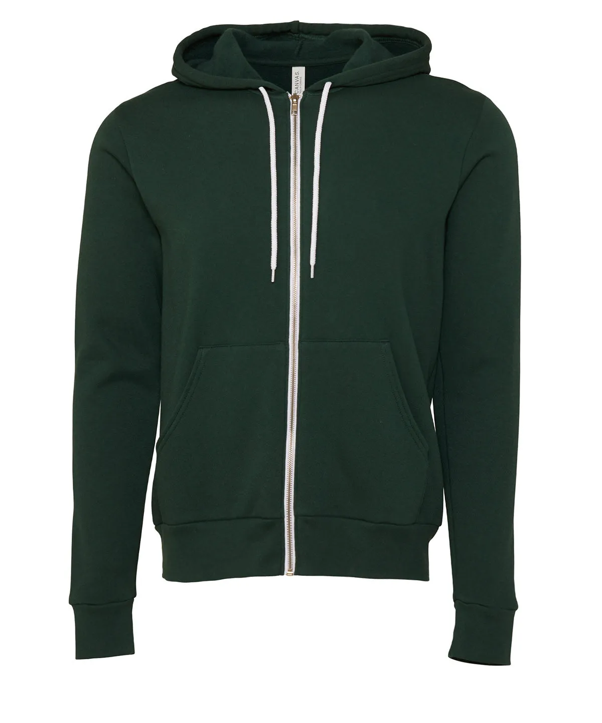 Unisex polycotton fleece full-zip hoodie | Forest