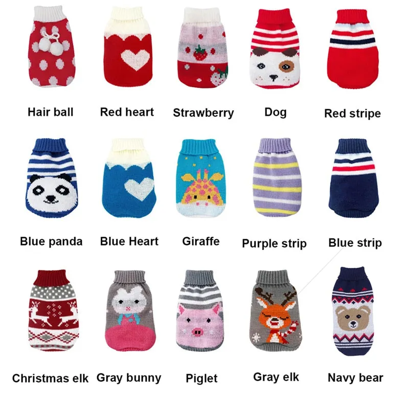 Warm Pet Clothes for Small Medium Dogs Winter Christmas Dogs Sweater