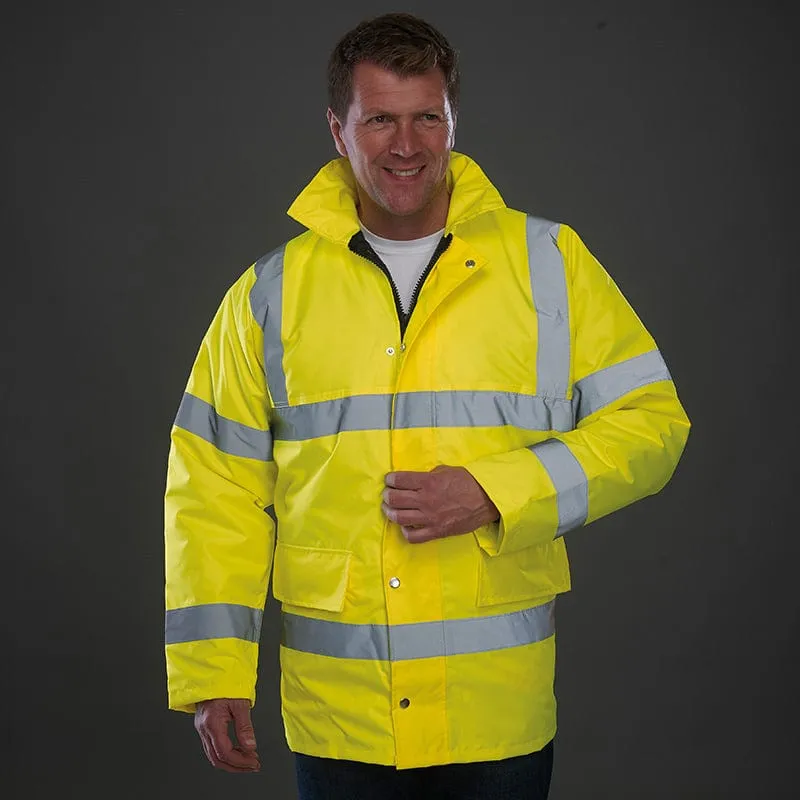 Yoko Hi Vis Waterproof Quilted Lined Road Safety Jacket